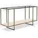 Harlow Bronze And White Travertine Stone Metal Console Table