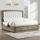 Sonoma Gray Upholstered Queen Panel Bed with 2 Front Storage Drawers