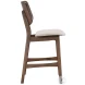 Oscar Walnut And Beige Upholstered Counter Height Stool Set Of 2