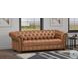 Haworth Saddle Brown Leather 89" Sofa with Nailhead Trim