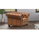 Haworth Saddle Brown Leather Upholstered Accent Chair with Nailhead Trim