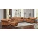 Haworth Saddle Leather Ottoman with Nailhead Trim