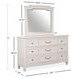 Silverwillow Egg Shell White 9 Drawer Dresser with Rectangular Mirror
