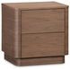 Round Off Tall Walnut Brown 2 Drawer Nightstand