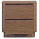 Round Off Tall Walnut Brown 2 Drawer Nightstand