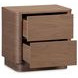 Round Off Tall Walnut Brown 2 Drawer Nightstand