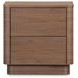 Round Off Tall Walnut Brown 2 Drawer Nightstand
