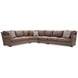 Keirnan Brown Leather 4 Piece Modular Sectional with Pillows