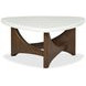 Elowen Vale Turkish Coffee and White Triangular Marble Top Cocktail Table