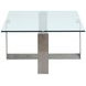 Whitehall Aged Pewter and Chrome Pucks Rectangular Glass Top Cocktail Table