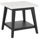 Vida White and Black Marble Top Square End Table