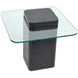 Donora Obsidian Square Glass Top End Table