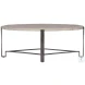 Sayers White Travertine And Bronze Cocktail Table