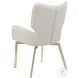 Zelda Beige Swivel Arm Chair Set of 2