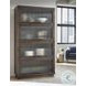 Rovelle Dark Brown Reeded Glass Door Curio Cabinet
