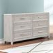 Fiona White and Mist Gray 6 Drawer Marble Top Dresser