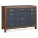 Mosaic Medium Walnut and Navy Blue 12 Drawer Geneva Accent Chest