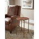 Mosaic Red and Gold Round Travertine Top Joie De Vivre Spot Table