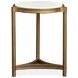 Cassidy Aged Brass and Volakas Classic Round Marble Top Accent Table