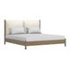 Zest Cream and Brown King Upholstered Panel Bed