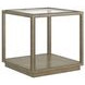 Glaze Gray Square Glass Top End Table