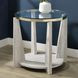 Wanda White Round Glass Top End Table