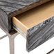 Linea Black Forest Marble And Textured Graphite Metal Nightstand