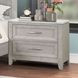 Fiona White and Mist Gray 2 Drawer Marble Top Nightstand