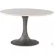 Palm Desert White and Steel Round Dining Table