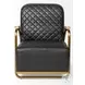Horace Black Leather Diamond Pattern Accent Chair