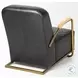 Horace Black Leather Diamond Pattern Accent Chair