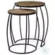 Clapp Brown Wood And Black Iron Nesting Table Set of 2