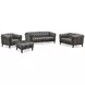 Trix Ash Leather Upholstered Rectangular Ottoman