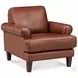 Soleil Brandy Leather Upholstered Lounge Chair