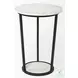 Bombola White Marble And Black Metal Large Accent Table