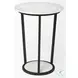 Bombola White Marble And Black Metal Large Accent Table