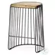 Seagram Brown Wood And Black Metal Counter Height Stool