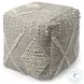 Brinket Cream Polyester Square Pouf