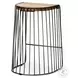 Seagram Brown Wood And Black Metal Counter Height Stool