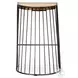 Seagram Brown Wood And Black Metal Counter Height Stool