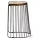 Seagram Brown Wood And Black Metal Counter Height Stool
