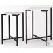 Lucas White Marble And Black Metal Accent Table Set Of 2