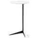 Ballatine White Marble And Black Metal Round Accent Table