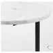 Ballatine White Marble And Black Metal Round Accent Table