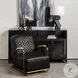 Horace Black Leather Diamond Pattern Accent Chair
