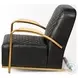 Horace Black Leather Diamond Pattern Accent Chair