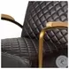 Horace Black Leather Diamond Pattern Accent Chair