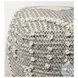 Brinket Cream Polyester Square Pouf