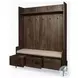 Glenn Cream Fabric And Dark Brown Wood Hall Tree