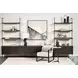 Ballatine White Marble And Black Metal Round Accent Table